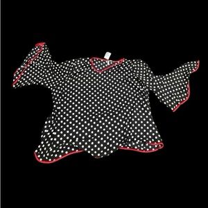 Black polka dot with a little red